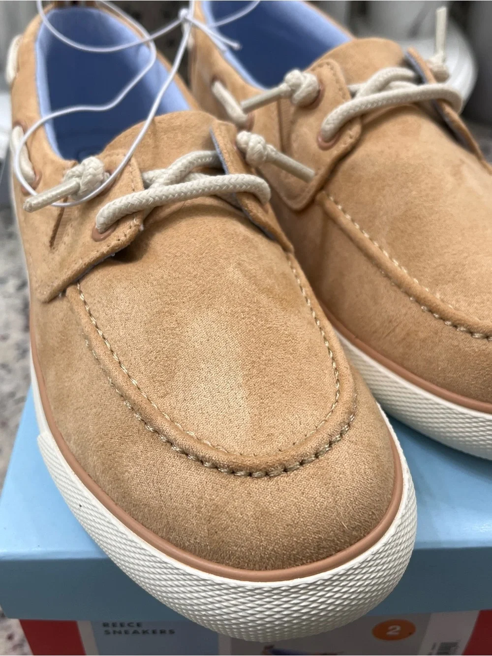 Suede Boat Shoes - Tan